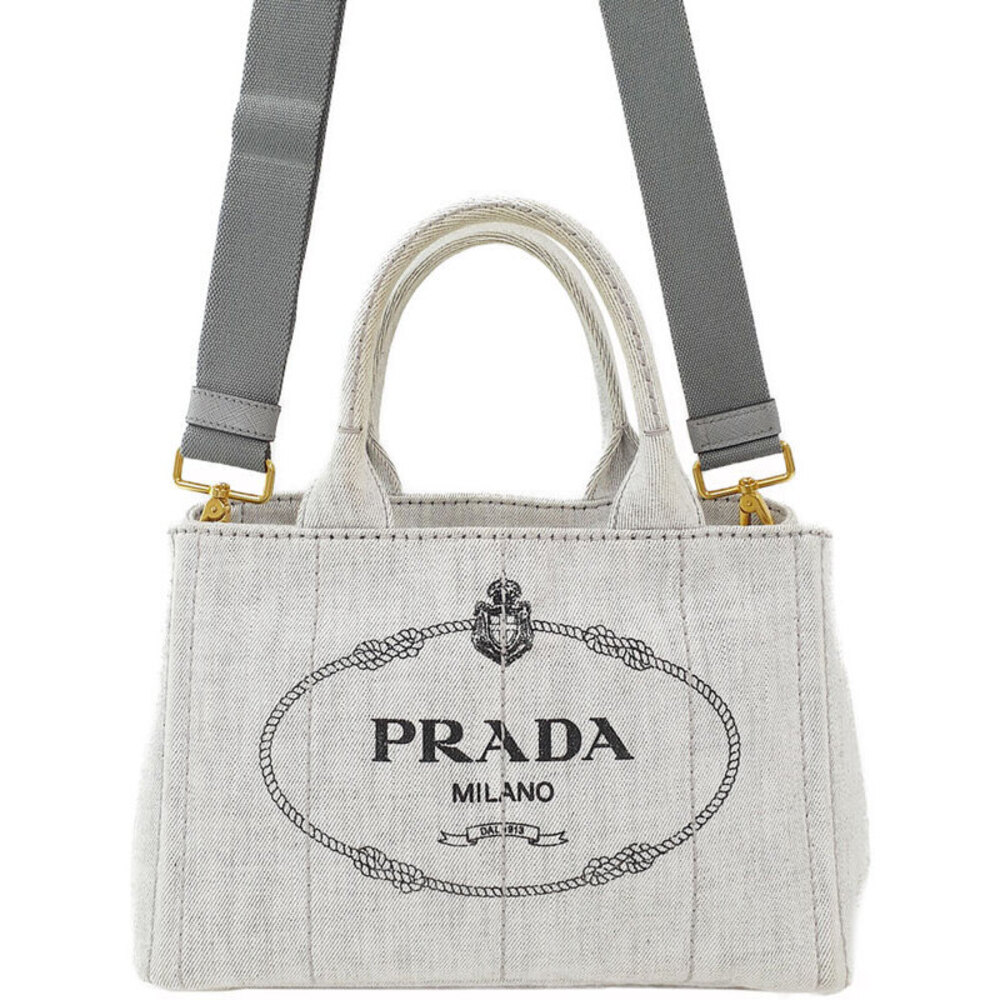 Prada 2way Canapa Denim Shoulder Bag - Picture 1 of 9